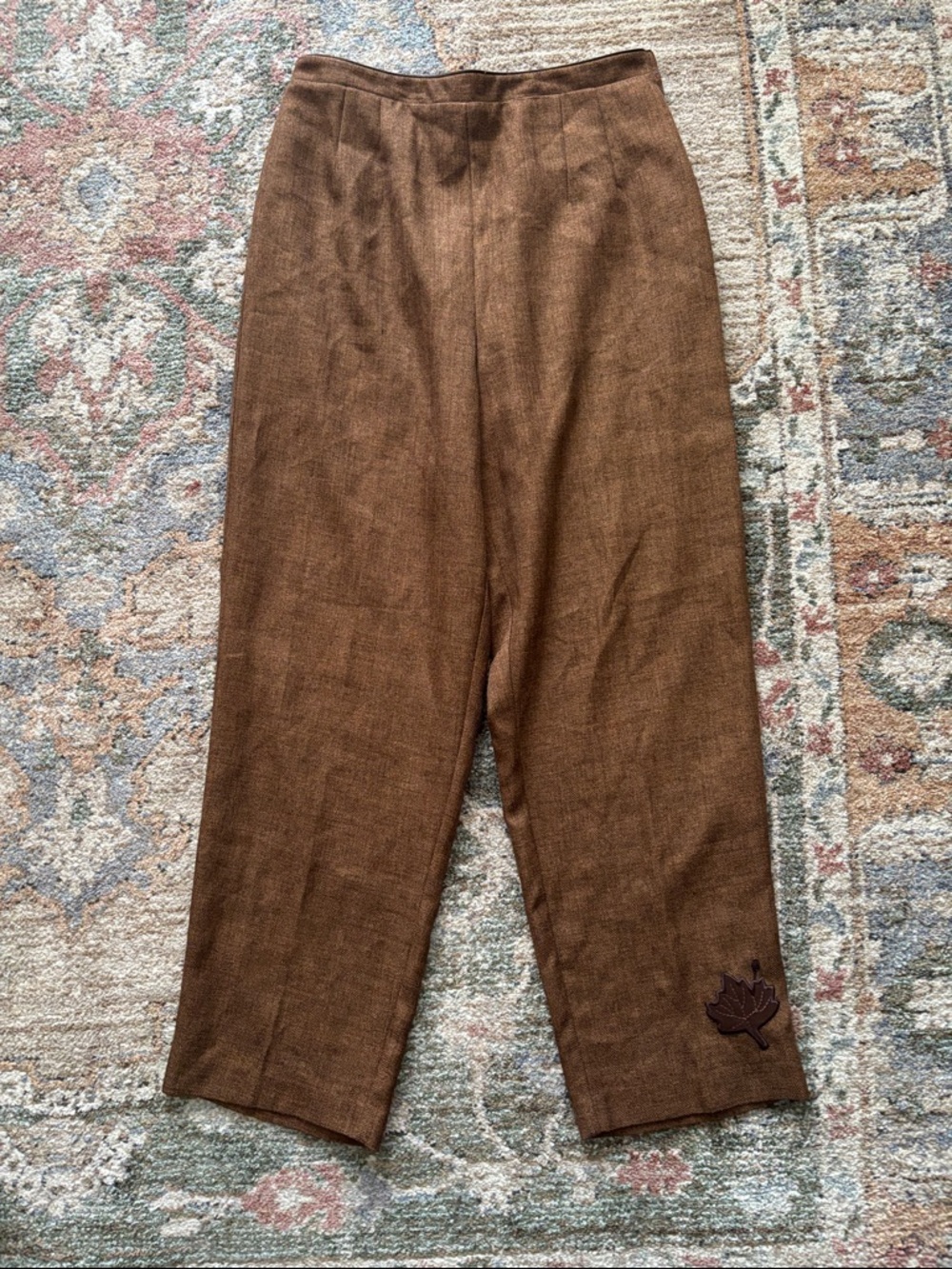 Women’s Rust Brown Straight-Leg Trouser Pants
